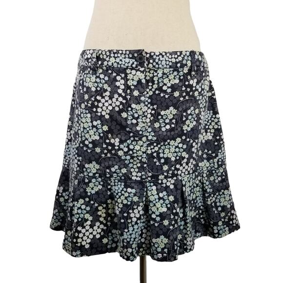 Ann Taylor Loft Floral Denin Jean Type Stretch Short Skirt Excellent! Size 10 - Picture 2 of 7